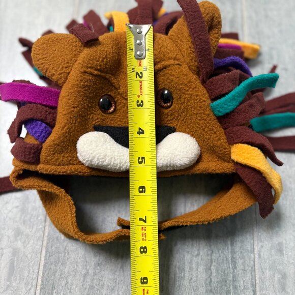 Teazer Polartec Fleece Animal Lion Hat Velcro Closure Kids Size Small - Picture 6 of 7